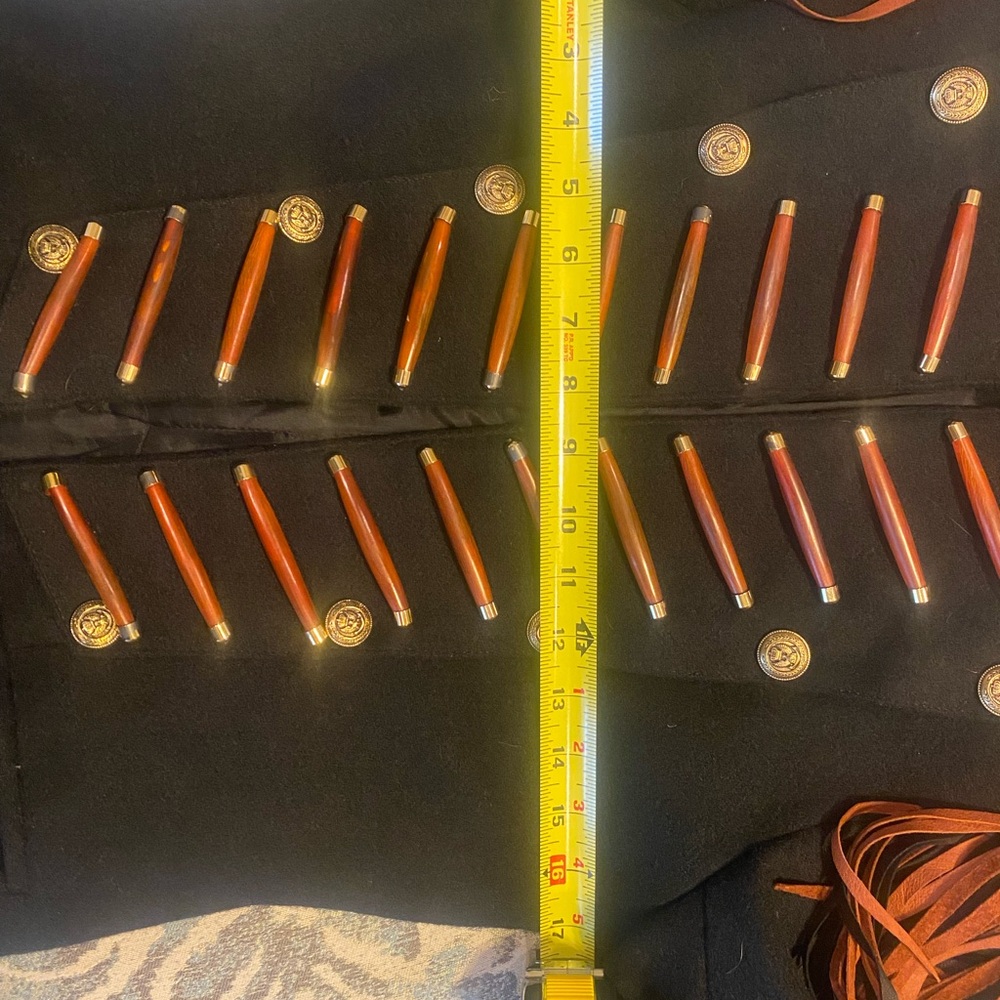 Vintage 90's Double D Brand fringed black wool military Calvary jacket - Picture 6 of 8